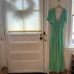 Green free people beach maxi dress